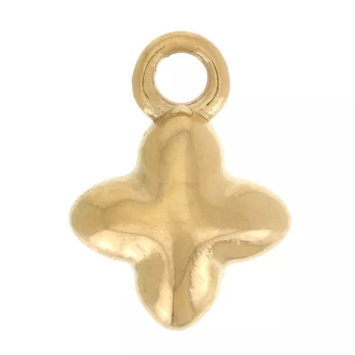 Ciondolo a forma di trifoglio 6 mm - Acciaio inossidabile 304L dorato x1
