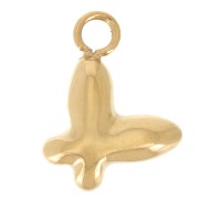 Ciondolo a farfalla 9,5x7 mm - Acciaio inossidabile 304L Dorato x1