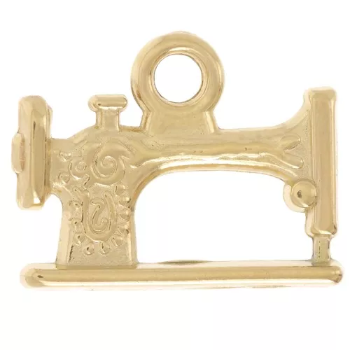 Ciondolo per macchina da cucire retrò 15x19 mm - Acciaio inossidabile 304L Dorato x1