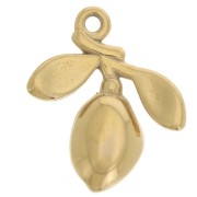 Ciondolo con ramo e olivo 14x12 mm - Acciaio inossidabile 304L Dorato x1