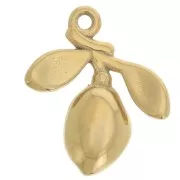 Ciondolo con ramo e olivo 14x12 mm - Acciaio inossidabile 304L Dorato x1