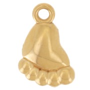 Ciondolo piede di bambino 10x6 mm - Acciaio inossidabile 304L Dorato x1