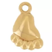 Ciondolo piede di bambino 10x6 mm - Acciaio inossidabile 304L Dorato x1
