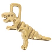 Ciondolo Dinosauro T-rex 14x16 mm - Acciaio inox 304L Dorato x1