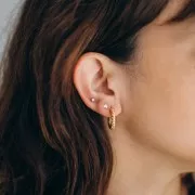 Piercing rotondo orecchio 2,5 mm in ossido di zirconio - acciaio inossidabile 316 Dorato x1