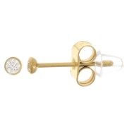 Orecchini tondi da 2,5 mm con ossido di zirconio - acciaio inossidabile 304L Dorato x2|raw }}