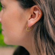 Orecchini cerchio cuore 17x16,5 mm - Acciaio inossidabile 304L Dorato x2