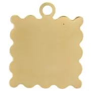 Ciondolo mini cornice 19,5x16 mm motivo ciliegia - resina epossidica - acciaio inossidabile 304L Dorato