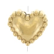 Perla cuore 5,5x6,5 mm con piccole sfere - Acciaio inossidabile 304L Dorato x1