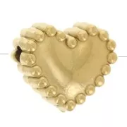 Perla cuore 7x8 mm con palline - Acciaio inossidabile 304L Dorato x1