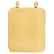 Pendente rettangolo martellato 19x14 mm con madreperla e CZ - Acciaio inossidabile 304L Dorato x1