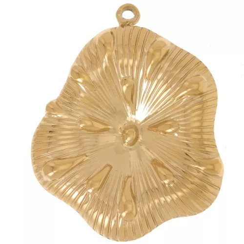 Pendente a fiore 34x28,5 mm - Acciaio inossidabile 304L Dorato x1