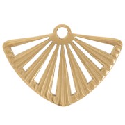 Pendente a ventaglio traforato 17x25 mm - acciaio inossidabile 304L Dorato x1|raw }}