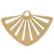 Pendente a ventaglio traforato 17x25 mm - acciaio inossidabile 304L Dorato x1
