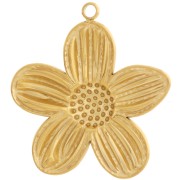 Pendente a fiore 28x26 mm - Acciaio inossidabile 304L Dorato x1