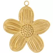 Pendente a fiore 28x26 mm - Acciaio inossidabile 304L Dorato x1