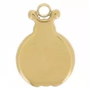 Ciondolo Coccinella 14x10mm zirconio Acciaio inox304L Dorato Arancione x1