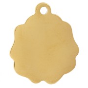 Ciondolo a forma di fiore di rosa 21x18 mm - Acciaio inossidabile 304L Dorato x1