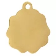 Ciondolo a forma di fiore di rosa 21x18 mm - Acciaio inossidabile 304L Dorato x1