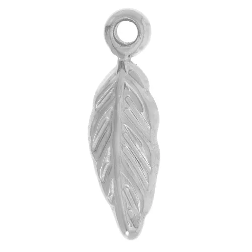 Ciondolo a foglia 16x5 mm - Acciaio inossidabile 304L x1