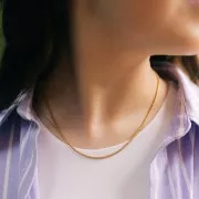 Girocollo a maglia veneziana da 2 mm - Acciaio inossidabile 304L Dorato x44cm