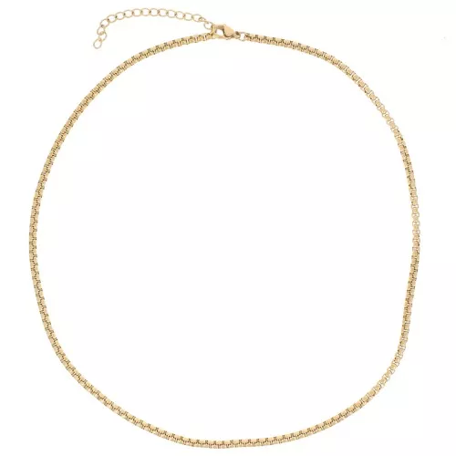Girocollo a maglia veneziana da 3 mm - Acciaio inossidabile 304L Dorato x44cm