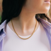 Girocollo a maglia veneziana da 4 mm - Acciaio inossidabile 304L Dorato x44cm