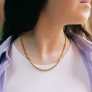 Girocollo a maglia veneziana da 4 mm - Acciaio inossidabile 304L Dorato x44cm