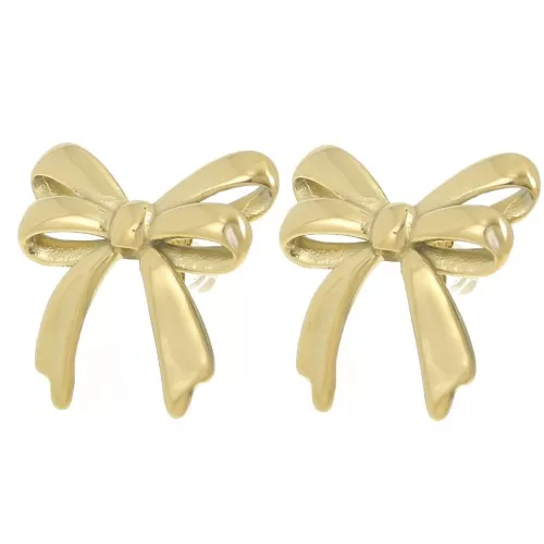 Orecchini a doppio nodo 20x21 mm - Acciaio inossidabile 304L Dorato x2