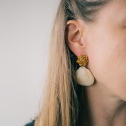 Orecchini a fiore 20 mm - Acciaio inossidabile 304L Dorato x2