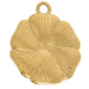 Pendente a fiore 20mm imitazione madreperla - Acciaio inox Dorato 304L Rosso x1