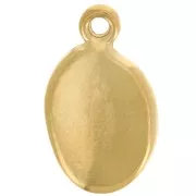 Ciondolo ovale 17x10 mm - motivo conchiglia - acciaio inossidabile Dorato 304L x1