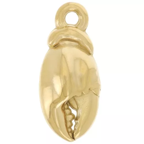 Pendente a forma di chela di granchio 21x9 mm - acciaio inossidabile 304L Dorato x1