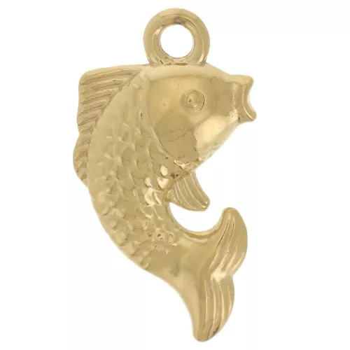 Ciondolo Collana Pesce In Diaspro Heziano Naturale Intagliato A Mano - Carpa Nefrite
