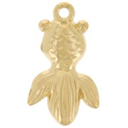 Pendente a forma di carpa Koi 25x15 mm - Acciaio inossidabile 304L Dorato x1