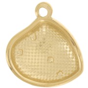 Pendente a conchiglia 22x20 mm con cabochon in finta madreperla - Acciaio inox 304L Dorato x1