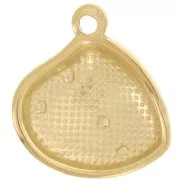 Pendente a conchiglia 22x20 mm con cabochon in finta madreperla - Acciaio inox 304L Dorato x1