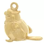 Ciondolo Parrocchetto 16x15 mm - Acciaio inossidabile 304L Dorato x1