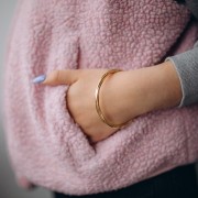 Bracciale ritorto da 64,5 mm - Acciaio inossidabile Dorato 304L x1