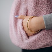 Bracciale ritorto da 65 mm - Acciaio inossidabile Dorato 304L x1