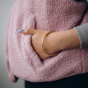 Bracciale a collana ritorta da 63,5 mm - Acciaio inossidabile Dorato 304L x1