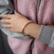 Bracciale vintage a righe - 65 mm - Acciaio inossidabile 304L Dorato x1