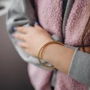 Bracciale striato da 65 mm - acciaio inossidabile 304L Dorato x1