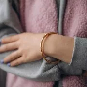 Bracciale 64 mm con effetto onda - Acciaio inossidabile 304L Dorato x1