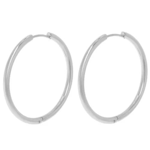Orecchini rotondi da 35 mm - filo da 2,5 mm - acciaio inox 304L x2