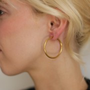 Orecchini rotondi da 35 mm - filo da 2,5 mm - acciaio inox 304L x2