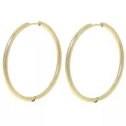 Orecchini rotondi da 40 mm - filo da 2,5 mm - acciaio inossidabile 304L Dorato x2