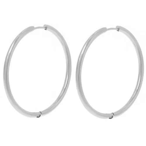 Orecchini rotondi da 40 mm - filo da 2,5 mm - acciaio inossidabile 304L x2