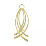 Pendente con ciondoli ricurvi 78 mm - Dorato con oro fino satinato x1