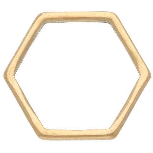 Anelli di montaggio e tessitura esagonali 12x13 mm - acciaio inossidabile 304L Dorato x10